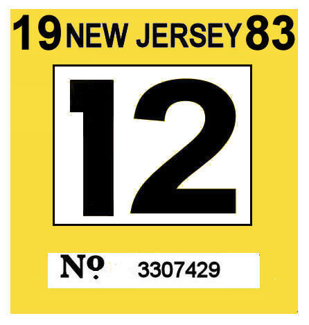 (image for) 1983 New Jersey Inspection Sticker